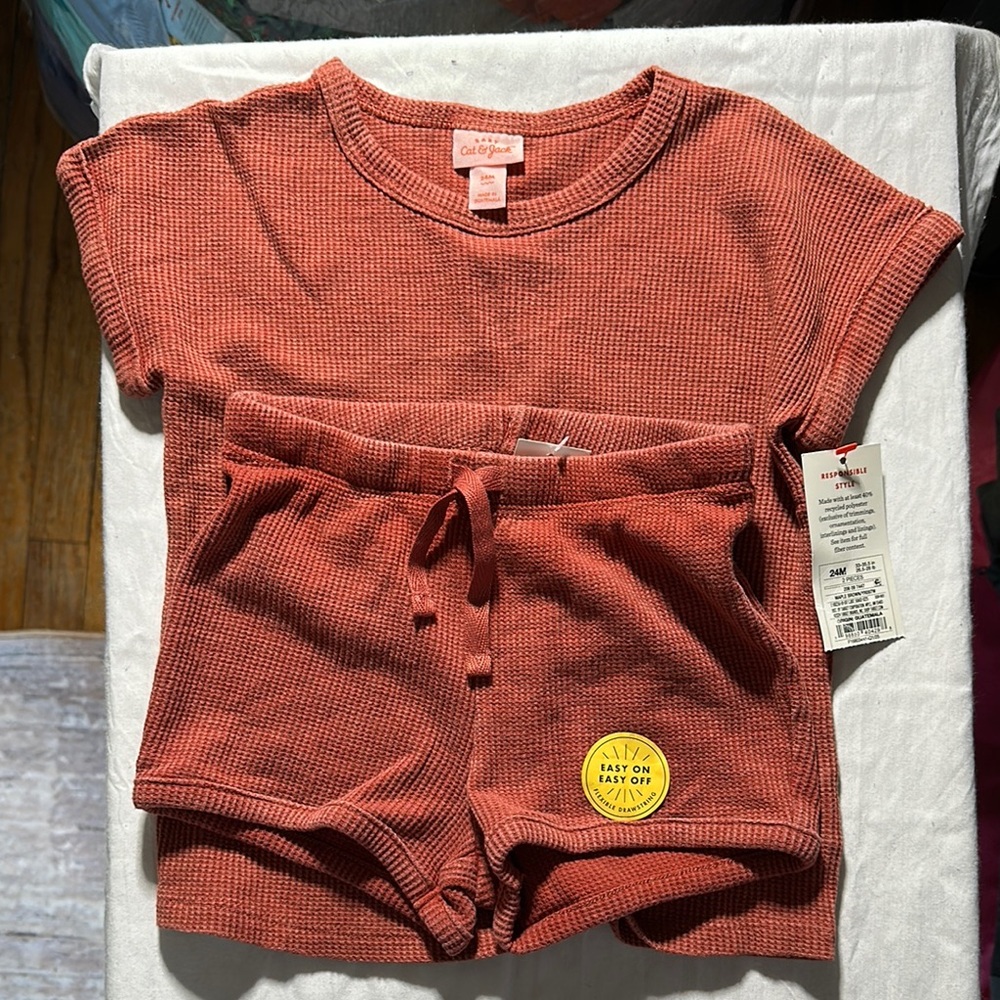 Cat & Jack Terracotta Knit Outfit